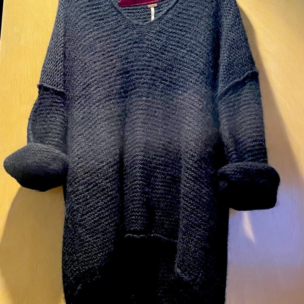 Oversized Black Knit Free People Sweater Size M